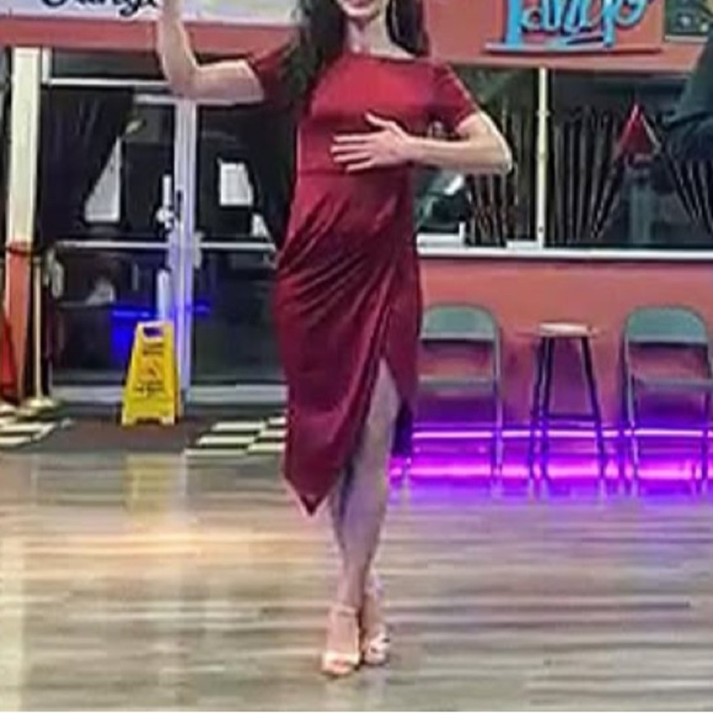 Red classic Argentine tango dress